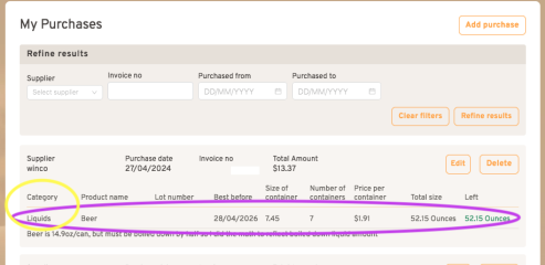4-24 Beer entered as Liquids when purchased.png